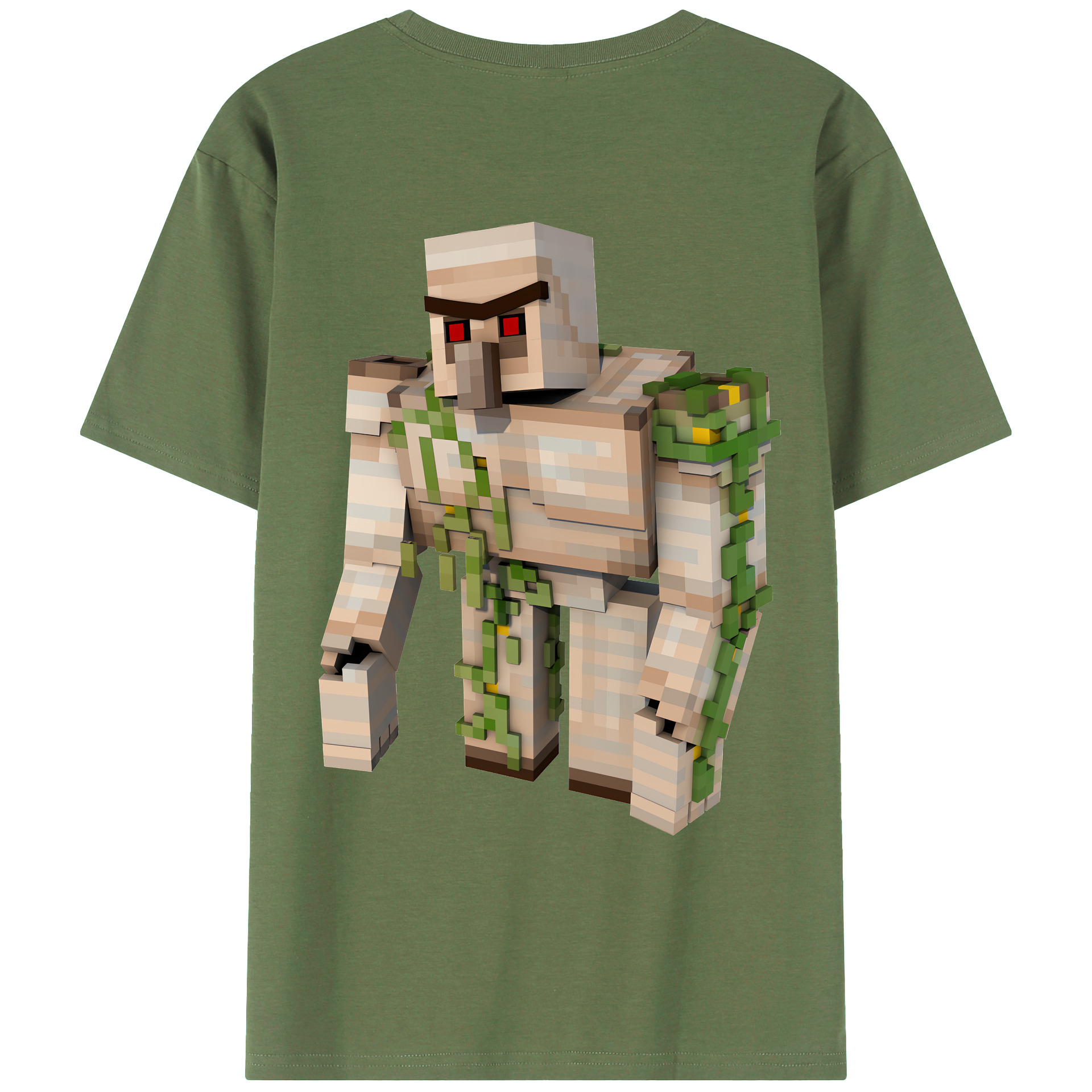 （画像用） マインクラフト ブロックの世界 Minecraft MC Block world 綿100％ メンズ半袖Tシャツ（バックプリント） 通気性